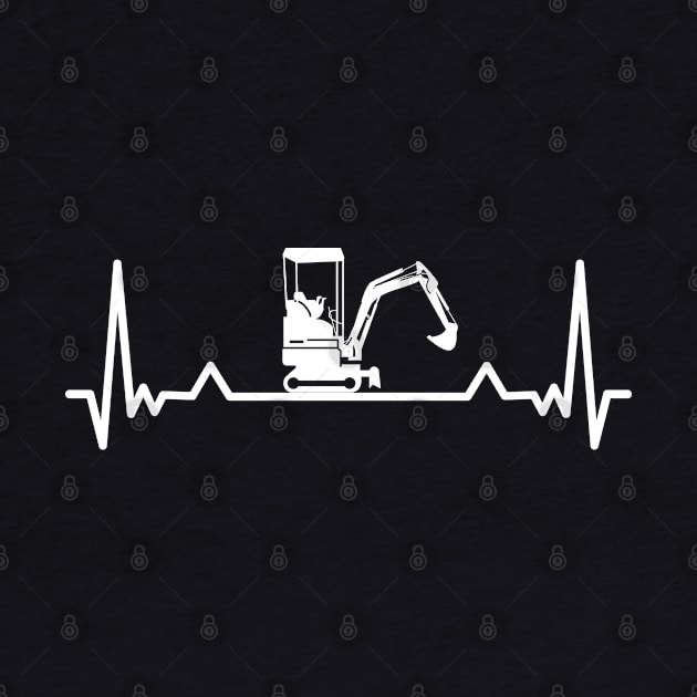 Digger Excavator Heartbeat Funny Gift by qwertydesigns